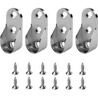 4-teiliges Set – Kleiderstangenhalterung – Schrankstange – Wand- Und Schrankmontage – Vernickelte Zinklegierung – Für Kleiderschränke Und Garderoben – Silber – 30 X 15 Mm