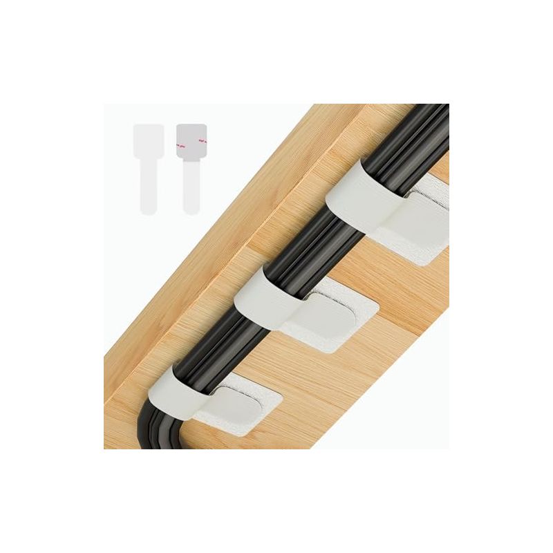 Packung Mit 50 Selbstklebenden Kabelmanagement-bändern Zur Kabelorganisation Unter Dem Schreibtisch, Selbstklebende Klettverschlüsse, Organizer Für Tv-, Pc-, Laptop- Und Ethernet-kabel, Weiß, Größe S