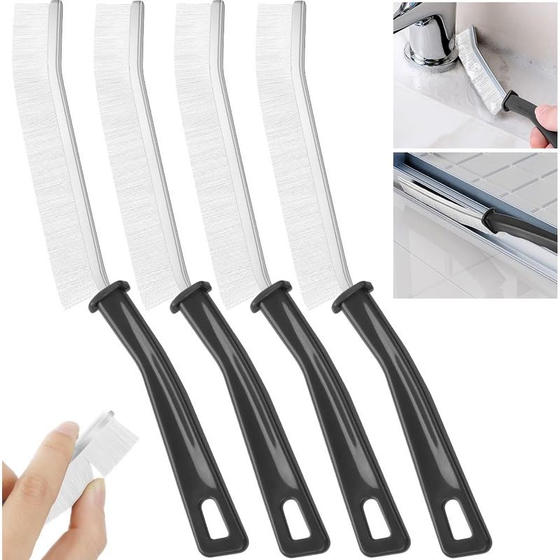 4-teiliges Fugenbürsten-set, Strapazierfähiges Nylon, Ergonomischer Griff, Für Küche, Bad Und Fenster