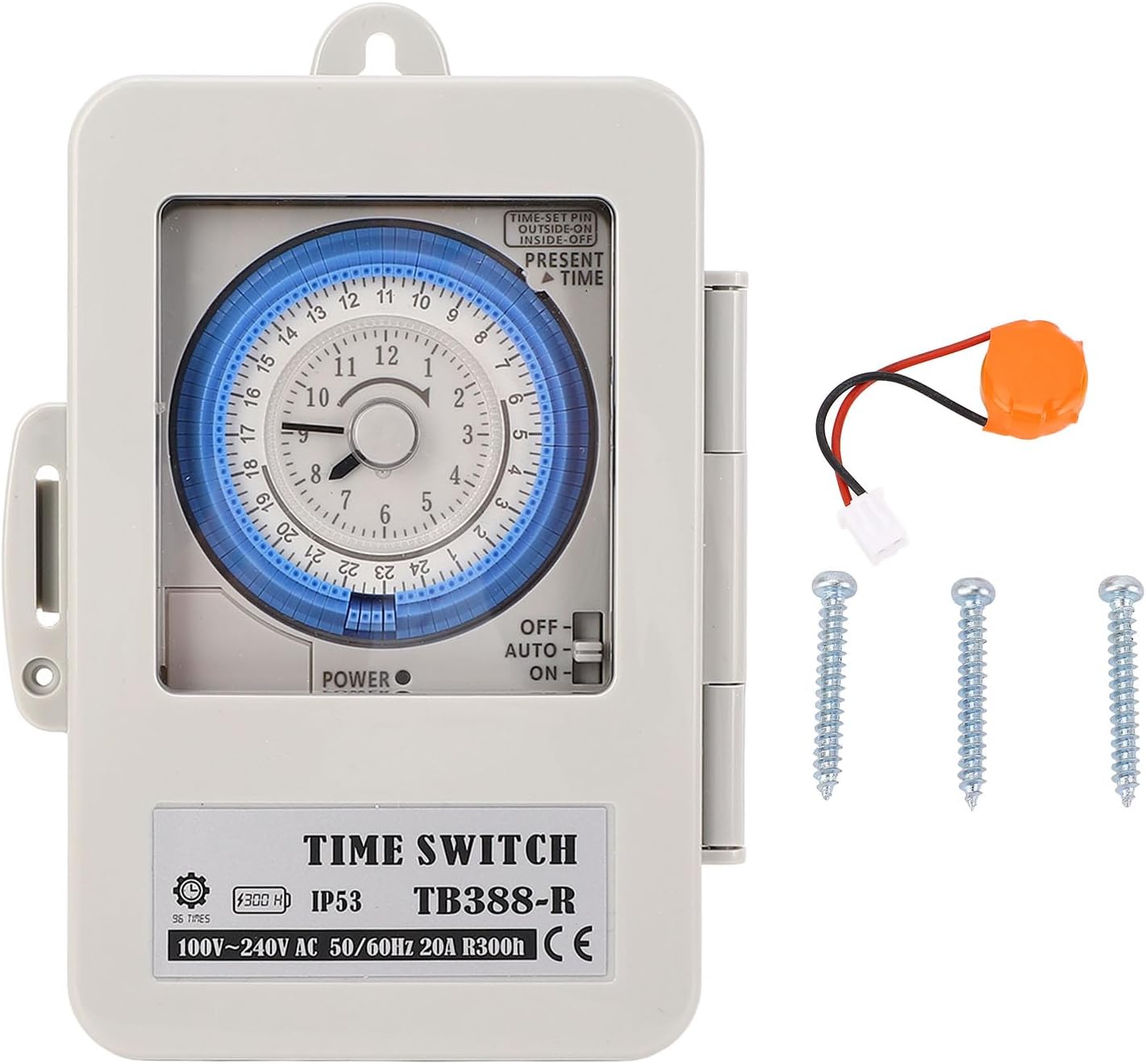 Mechanischer 24-stunden-timer Mit Transparenter Abdeckung, Mindestzeiteinstellung 15 Minuten, Für Straßenbeleuchtungsanlagen Tb388-r