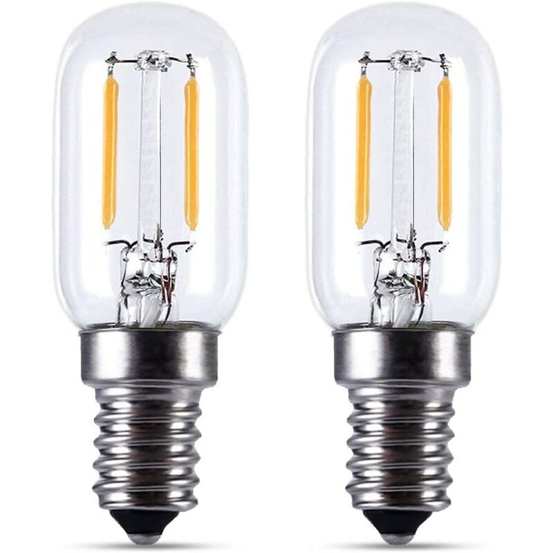 2 E14 Led-lampen – T22 2w Led-lampe Für Kühlschrank, 200 Lm, Entspricht Einer 15w Glühlampe, Warmweiß 2700k, 230v, Für Kühlschrank/salzlampe/mit Kleiner E14 Led, [energieklasse A+]