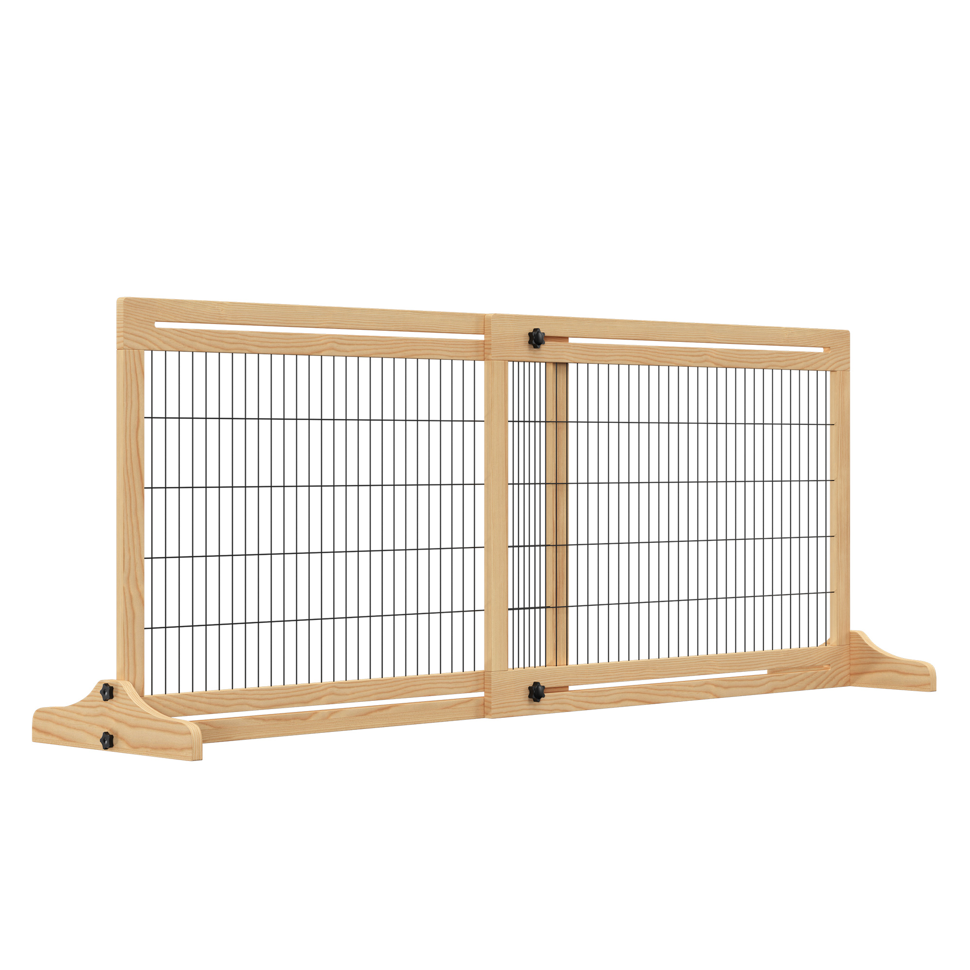 Ausziehbares Sicherheitsgitter Für Hunde, Holzbarriere Für Zuhause, 104–180 X 36 X 69 Cm, Natur