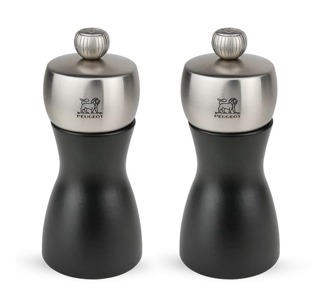 Peugeot Fidji Set Pfeffermühle & Salzmühle Holz Schwarz 12cm