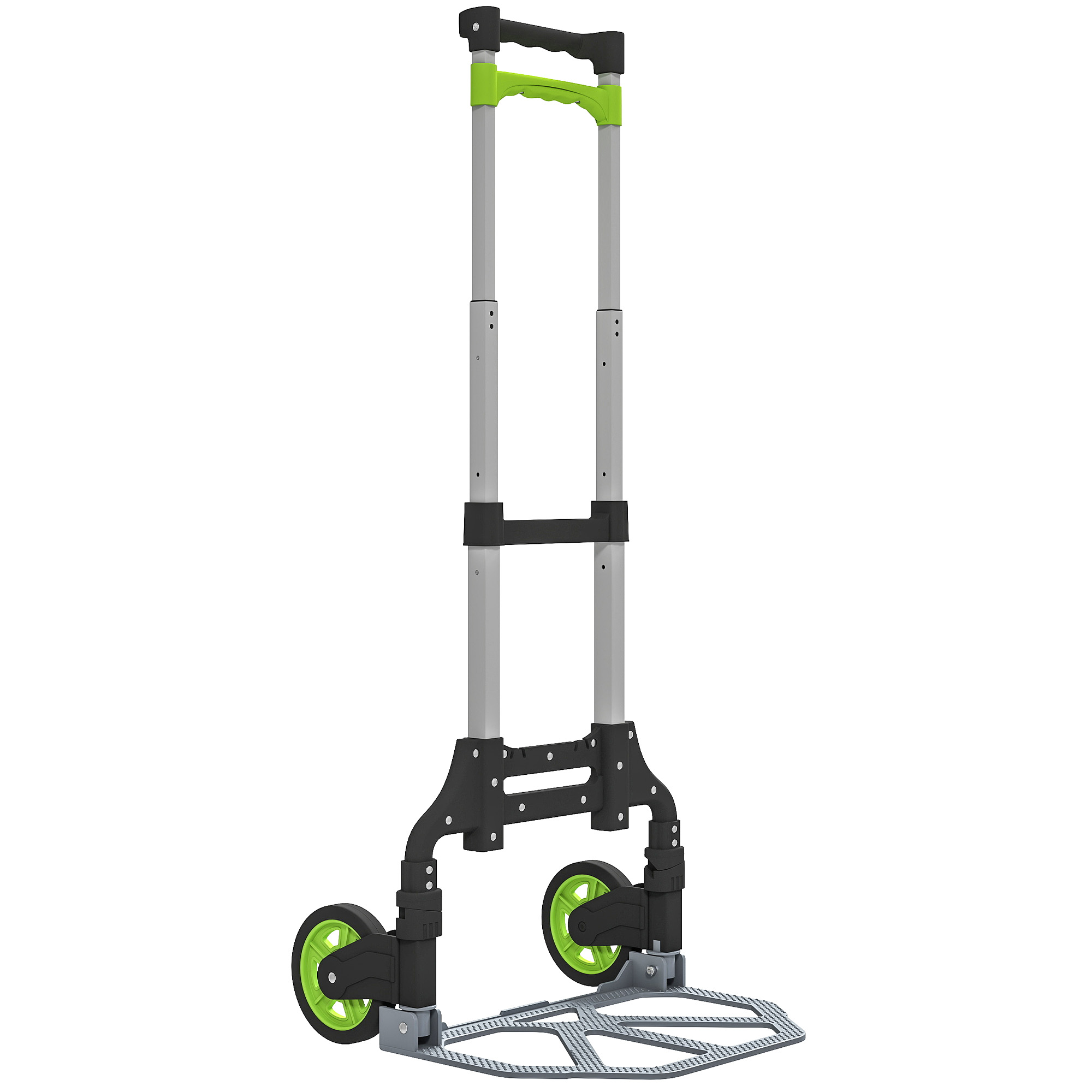 Faltbarer Gepäcktrolley, 70 Kg Tragkraft, Mit Teleskopierbarem Aluminiumgriff, Silber