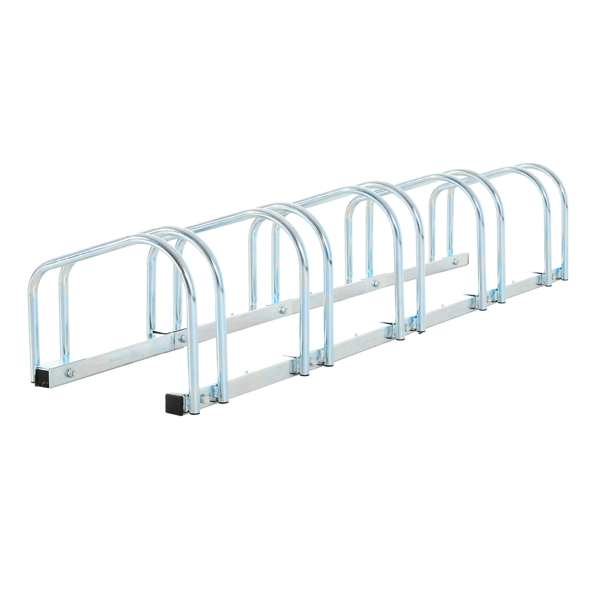 Fahrradständer Für 5 Fahrräder, Für Den Innen- Und Außenbereich, 145 X 33 X 27 Cm, Silber