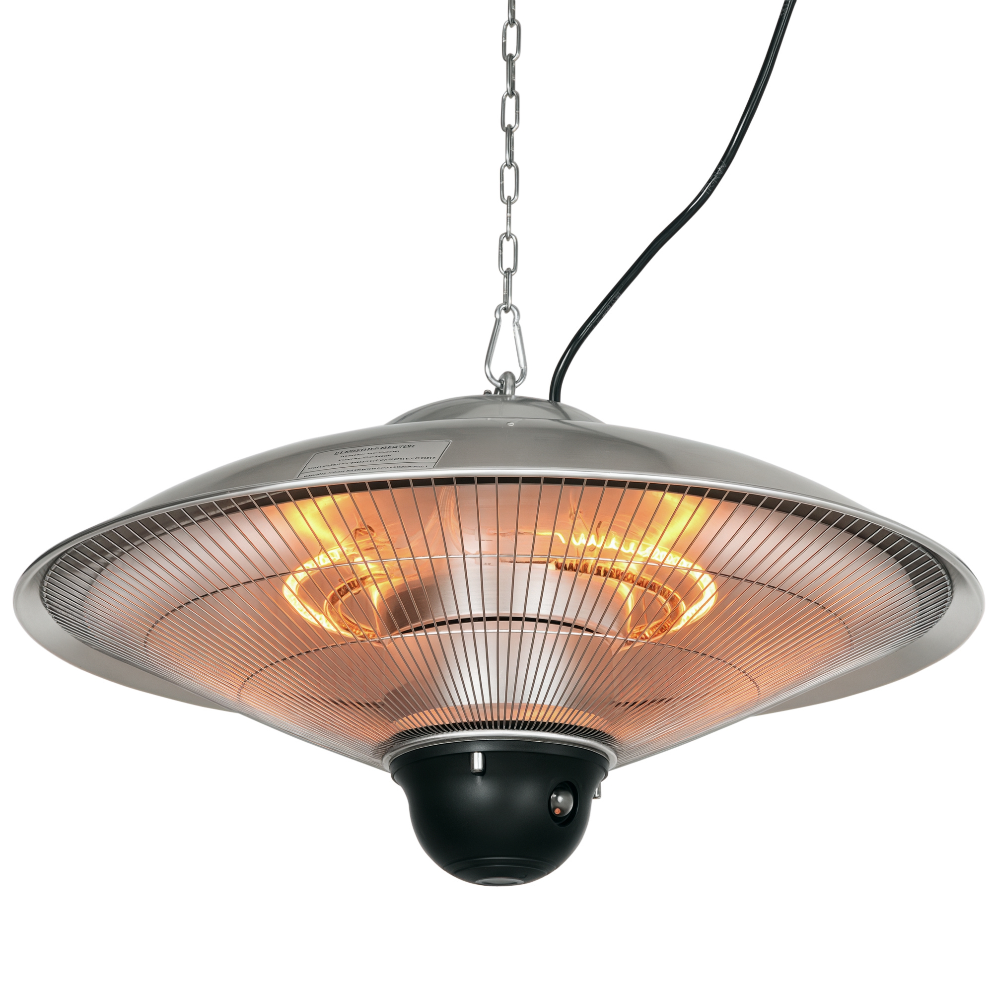 Infrarot-dachheizstrahler Für Den Außenbereich, 1010/2210 W, Mit Fernbedienung, Ø 58,5 X 33 Cm, 12,6 M², Silber