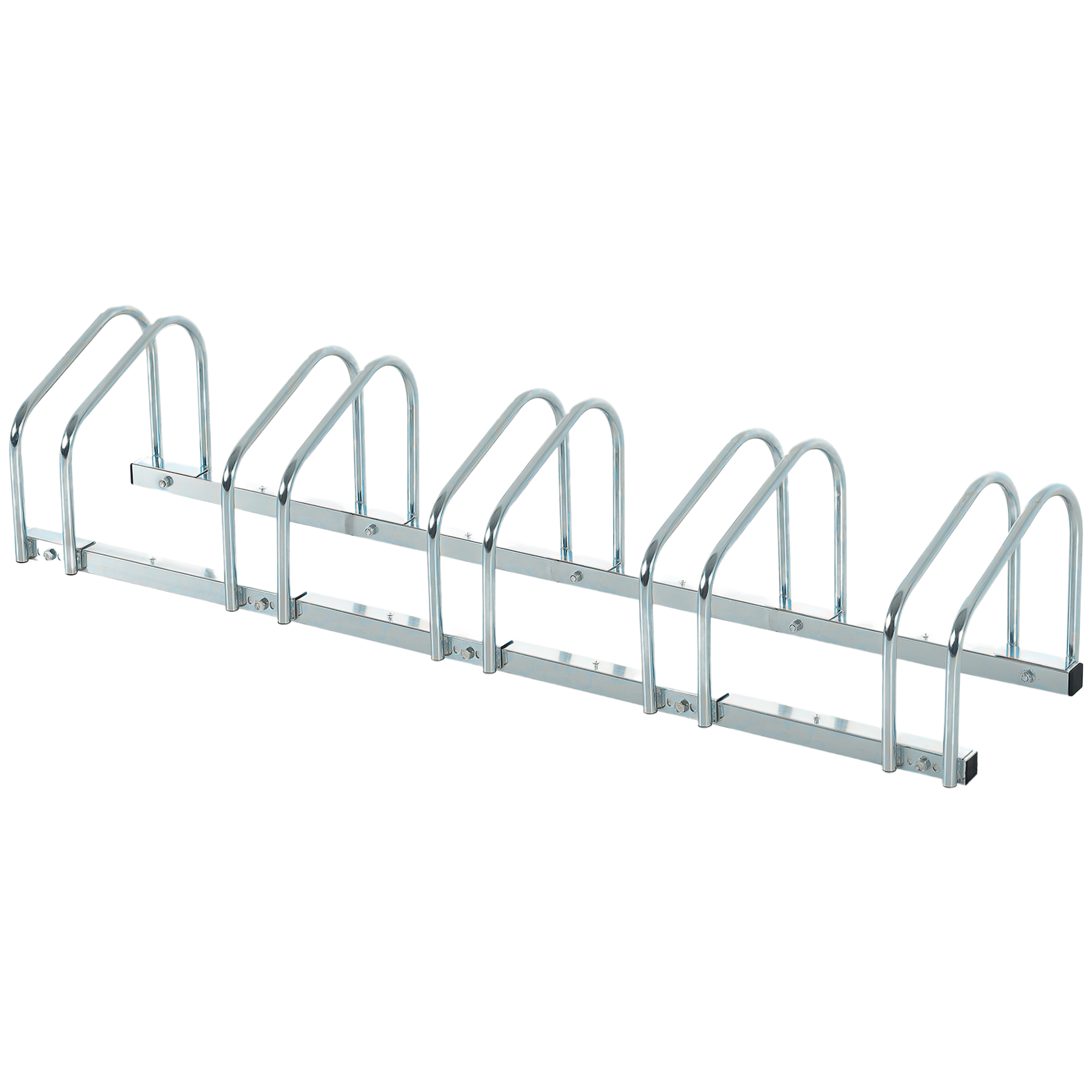 Fahrradständer Aus Stahl Für 5 Fahrräder, 145 × 33 × 27 Cm, Silber