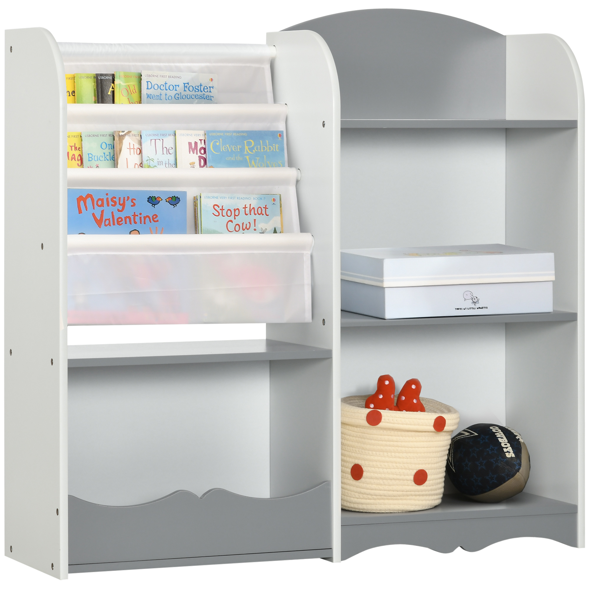 Kinderregal, Spielzeugaufbewahrung, Offenes Regal Fürs Kinderzimmer, 85 X 26 X 84 Cm, Grau