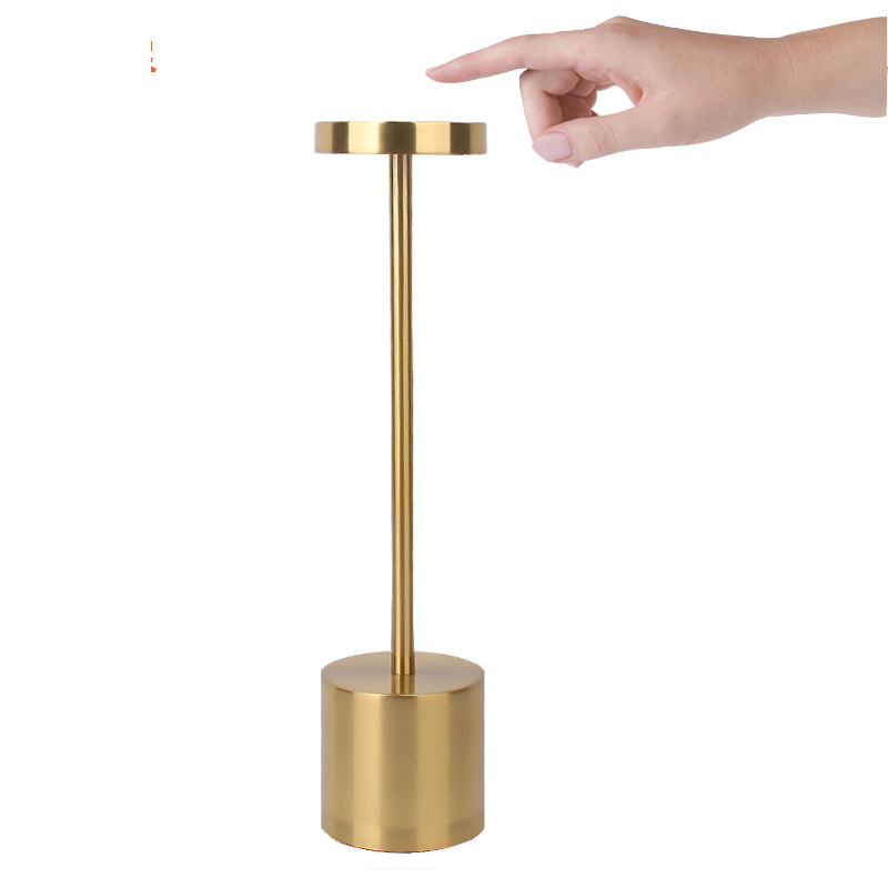 Kabellose Led-tischleuchte (usb), Wiederaufladbare Aluminiumlampe (1200 Mah) Für Esszimmer Oder Büro (goldfarbene Ausführung)