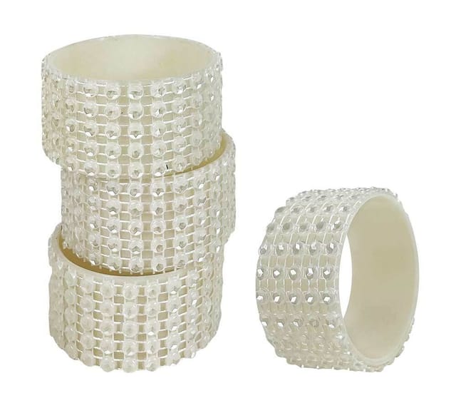 Serviettenringe Weiß Schmuck 4 Stück Serviettenhalter Perlen Tischdeko Hochzeit