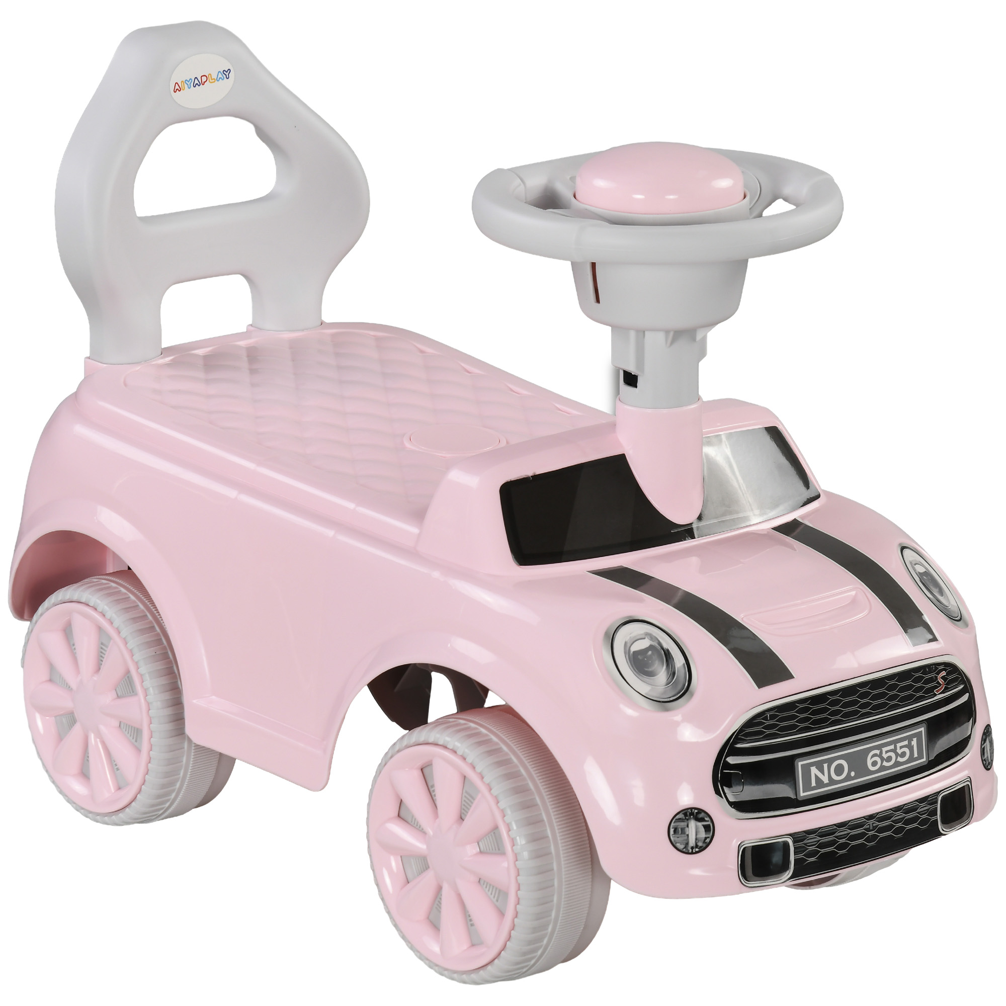 Elektrisches Kinderauto Mit Lenkrad, Hupe Und Kippschutz, 25 Kg Tragkraft, 53 X 25 X 35 Cm, Rosa