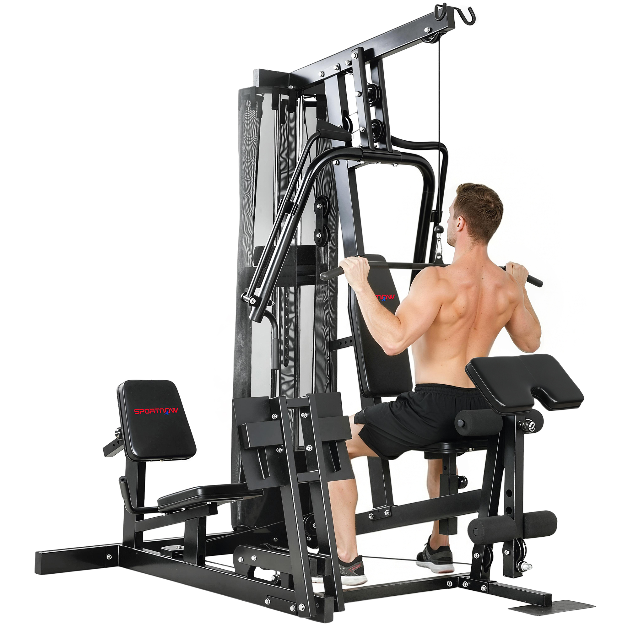 Power Rack Krafttrainingsstation Mit Hohem Seilzug, Butterfly-stange, 65 Kg Hanteln Und Seilzug Bis 120 Kg.