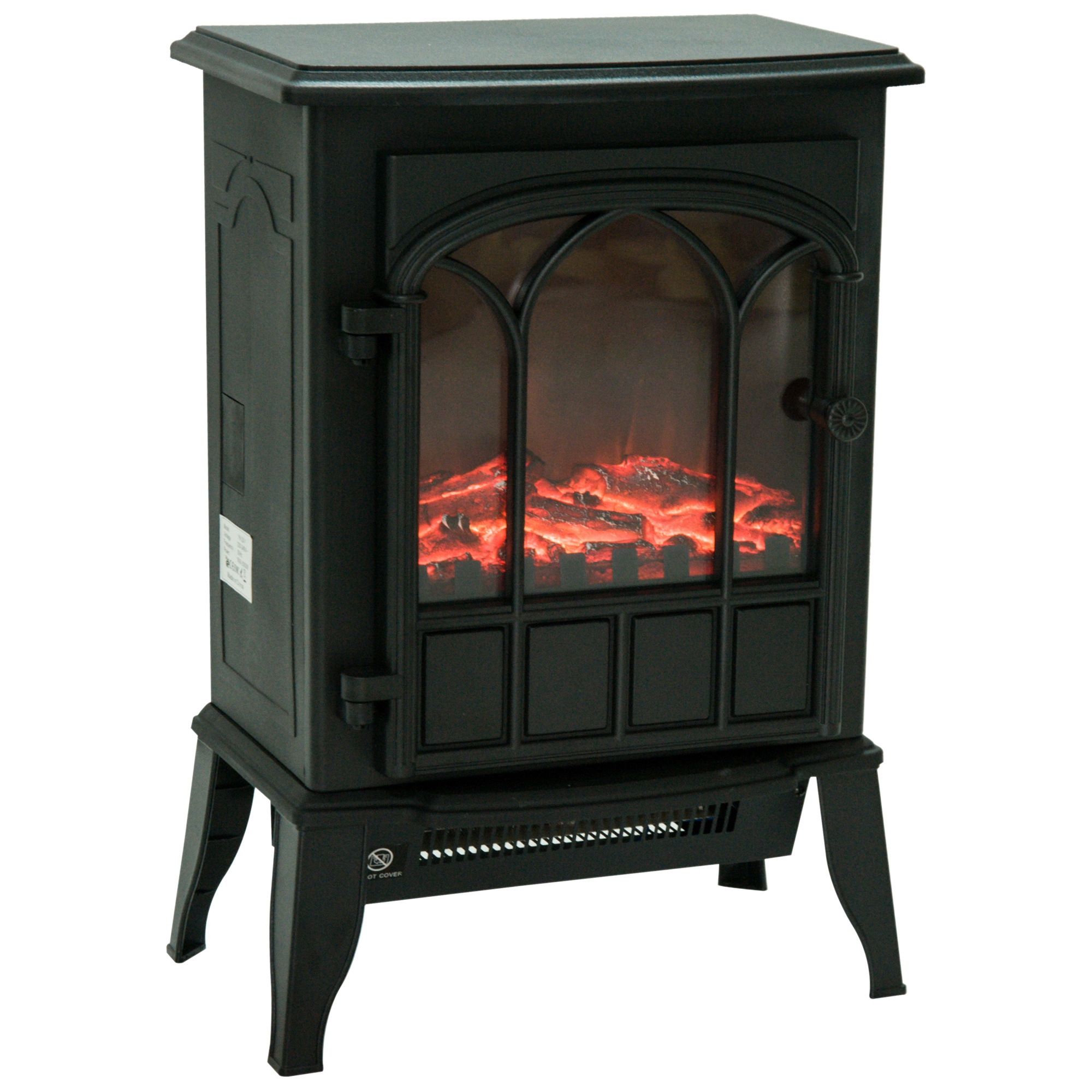 Elektrischer Kamin Mit 1000 W/2000 W Leistung, Flammeneffekt, Einstellbarer Temperatur Und Überhitzungsschutz, Für Räume Von 15 Bis 30 M², Schwarz