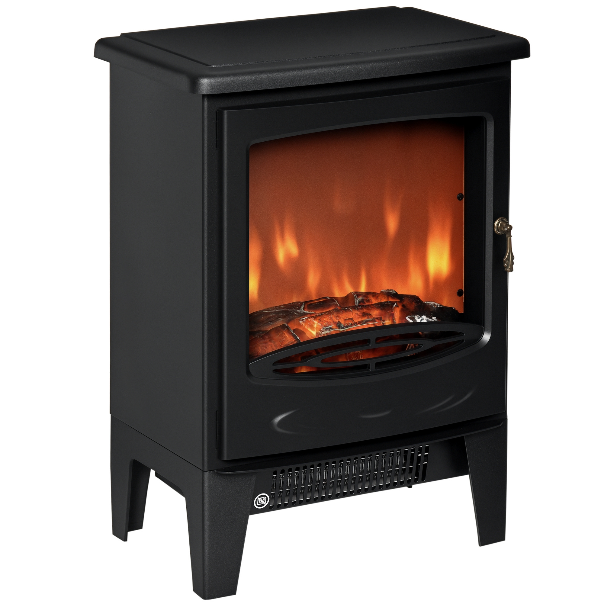 Elektrischer Led-kamin, Freistehender Kamin Mit Flammeneffekt, 900/1800 W, Schwarz
