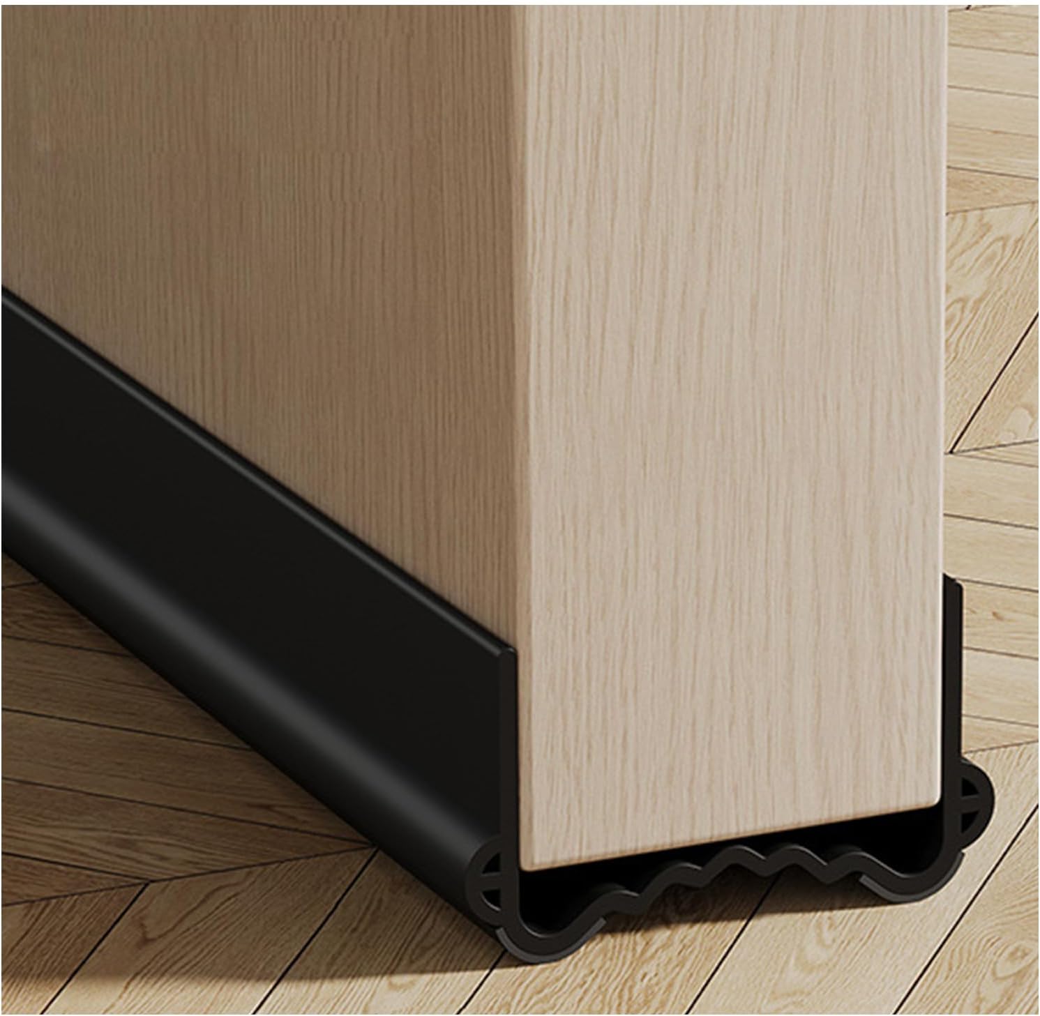 100 Cm Isolierter Türboden, Zugluftstopper Für Kalte Türen, Geräuschdämmende Türdichtung, Thermische Dichtungsleiste Zum Schutz Vor Zugluft Und Insekten (schwarz, Breite 3,5–5,5 Cm)