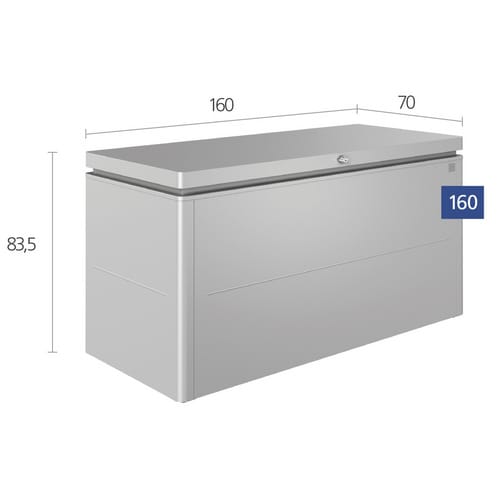 Biohort Loungebox 160 Aufbewahrungsbox 160x70x83,5cm Silber-Metallic