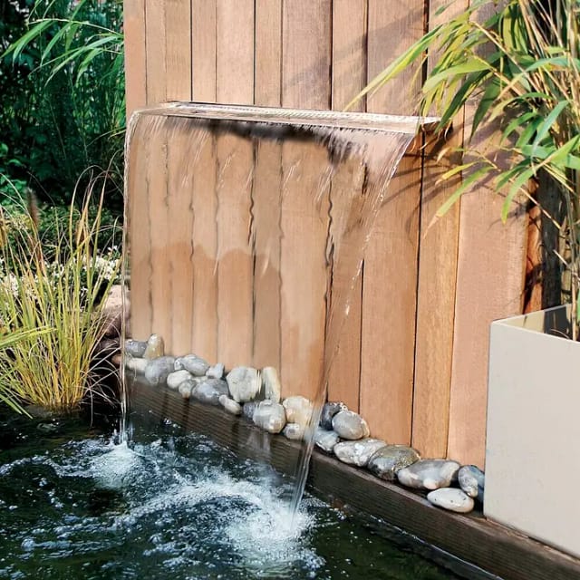 Ubbink Niagara 90 LED Wall Wasserfall Element Edelstahl Beleuchtet