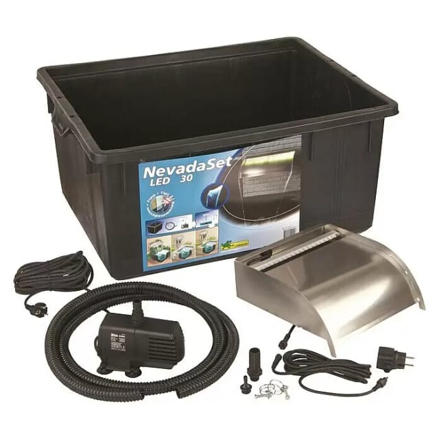 Ubbink Nevada 30 LED SET Wasserfall-Set Edelstahl Beleuchtet