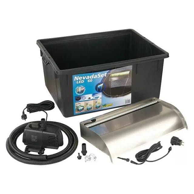 Ubbink Nevada 60 LED SET Wasserfall-Set Edelstahl Beleuchtet