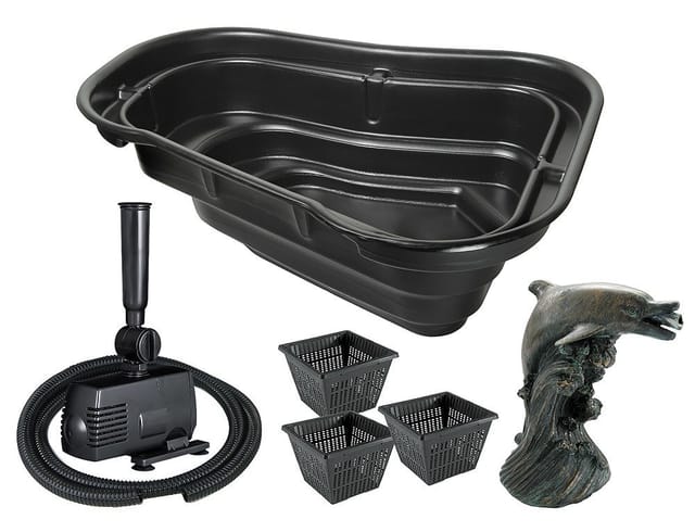 Ubbink TEICH-SET 750 Teichbecken 750L + Pumpe Schlauch Wasserspeier Pflanzkörbe