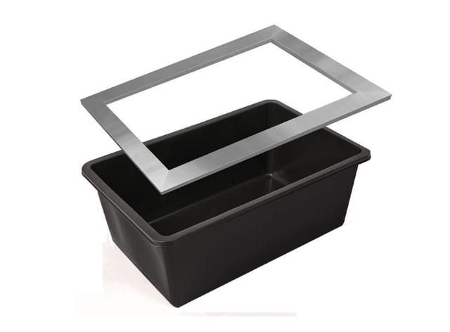 Ubbink Fertigteich-SET Teichbecken QUADRA C3 365L + Edelstahlrahmen InoxFrame