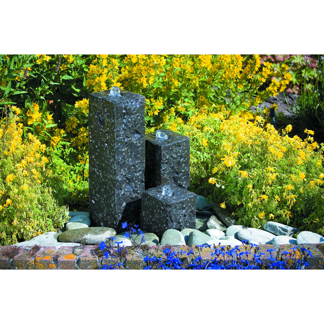 Ubbink AcquaArte Modena Granitsäulen Gartenbrunnen Set LED Springbrunnen