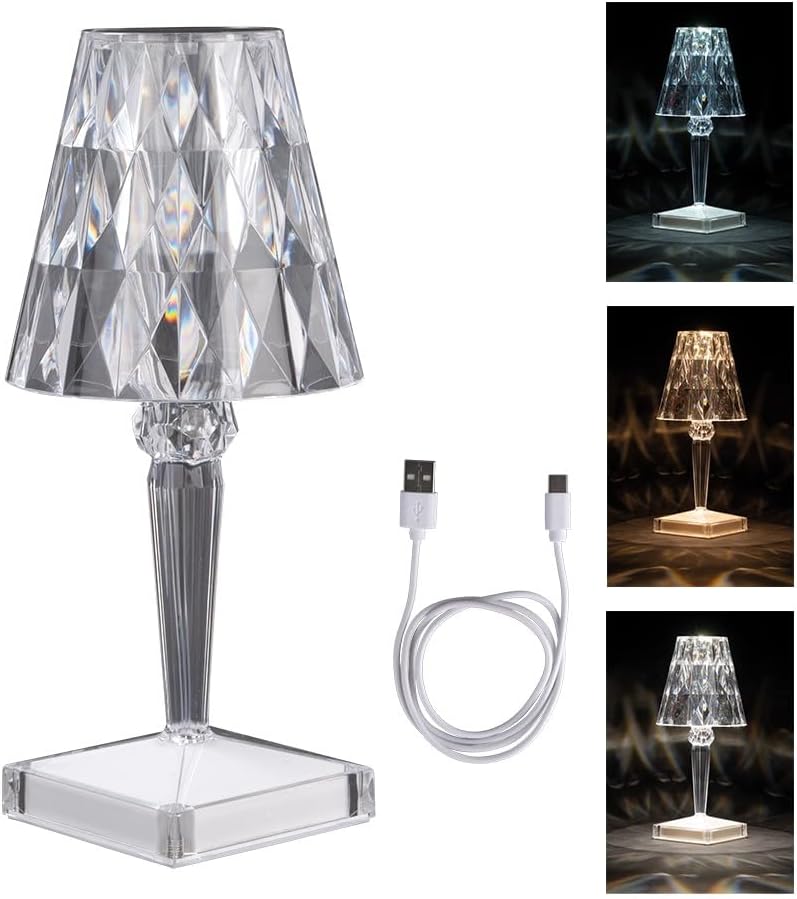 Herzförmige Led-tischleuchte Mit Kristall-effekt Diamant Moderne Nachttischlampe Dekorativ Höhe: 25,5 Cm Dimmbar Und Wiederaufladbar [energieklasse A]