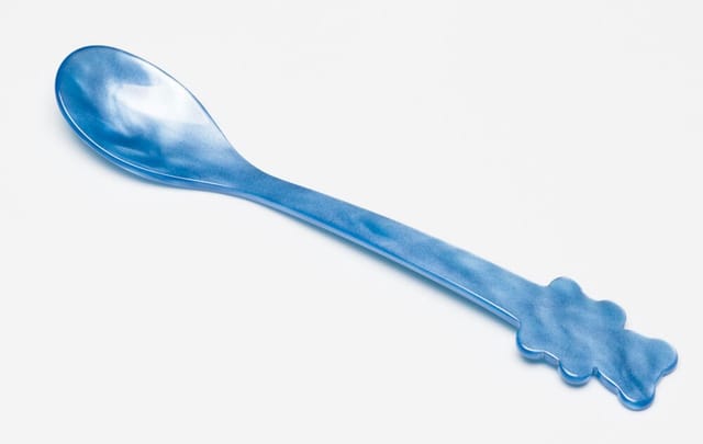 Heim Söhne Kinderlöffel Bär Acrylglas Perlmutt Optik Blau