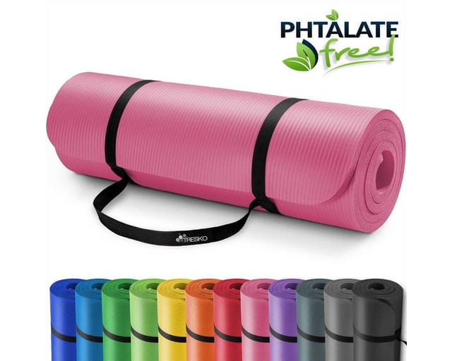 Tresko® Yogamatte Fitnessmatte Gymnastikmatte Pilates 185x60x1,0cm Rosa