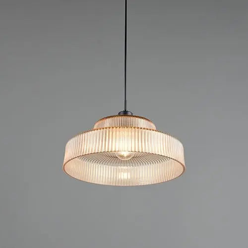 [gebraucht] B-ware Trio Pendelleuchte Hängeleuchte Abella Glas Lampe Golden Bernsteinglas