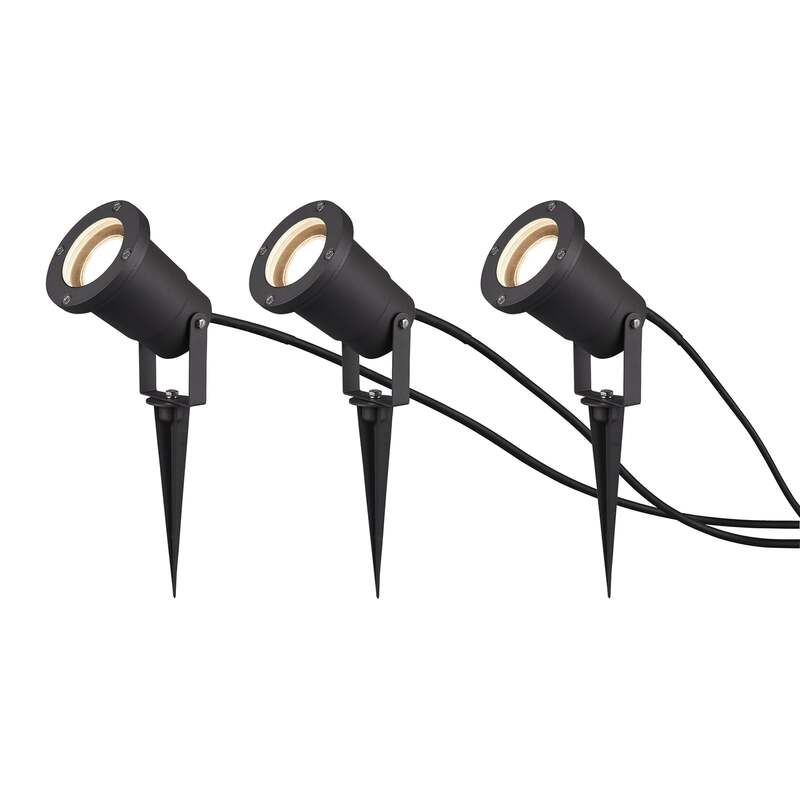 [gebraucht] B-ware Trio Lighting Außenstrahler Gartenleuchte Ubangi Led Strahler Anthrazit 3er Set