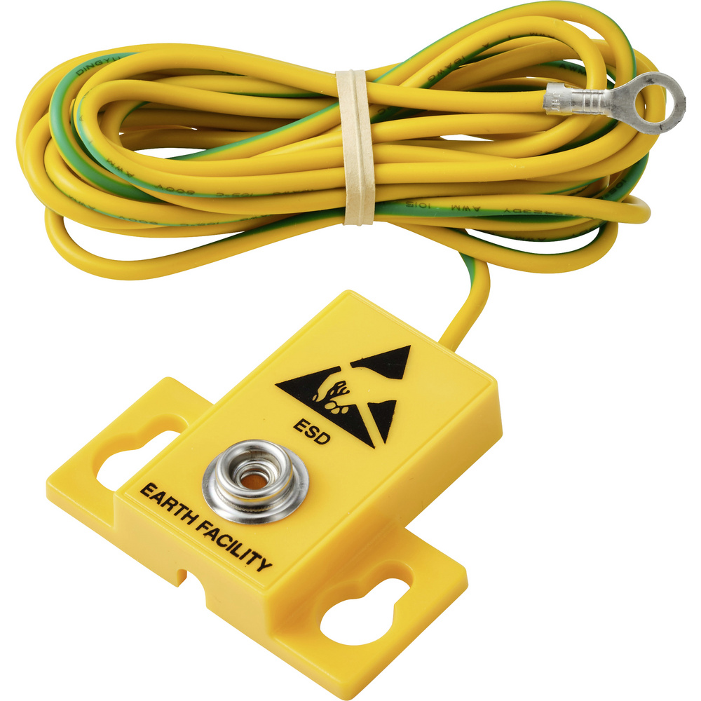 Tru Components Ringkabelschuh Esd-erdungsstecker Durchgangswiderstand Gewinkelt, Inkl. Verbindungsle