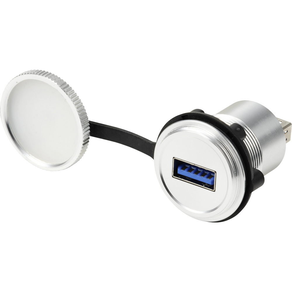 Tru Components Usb 3.0 Einbaubuchse, Buchse/buchse, 22 Mm, Ip67, Metall, Silber Buchse Tc-14378424