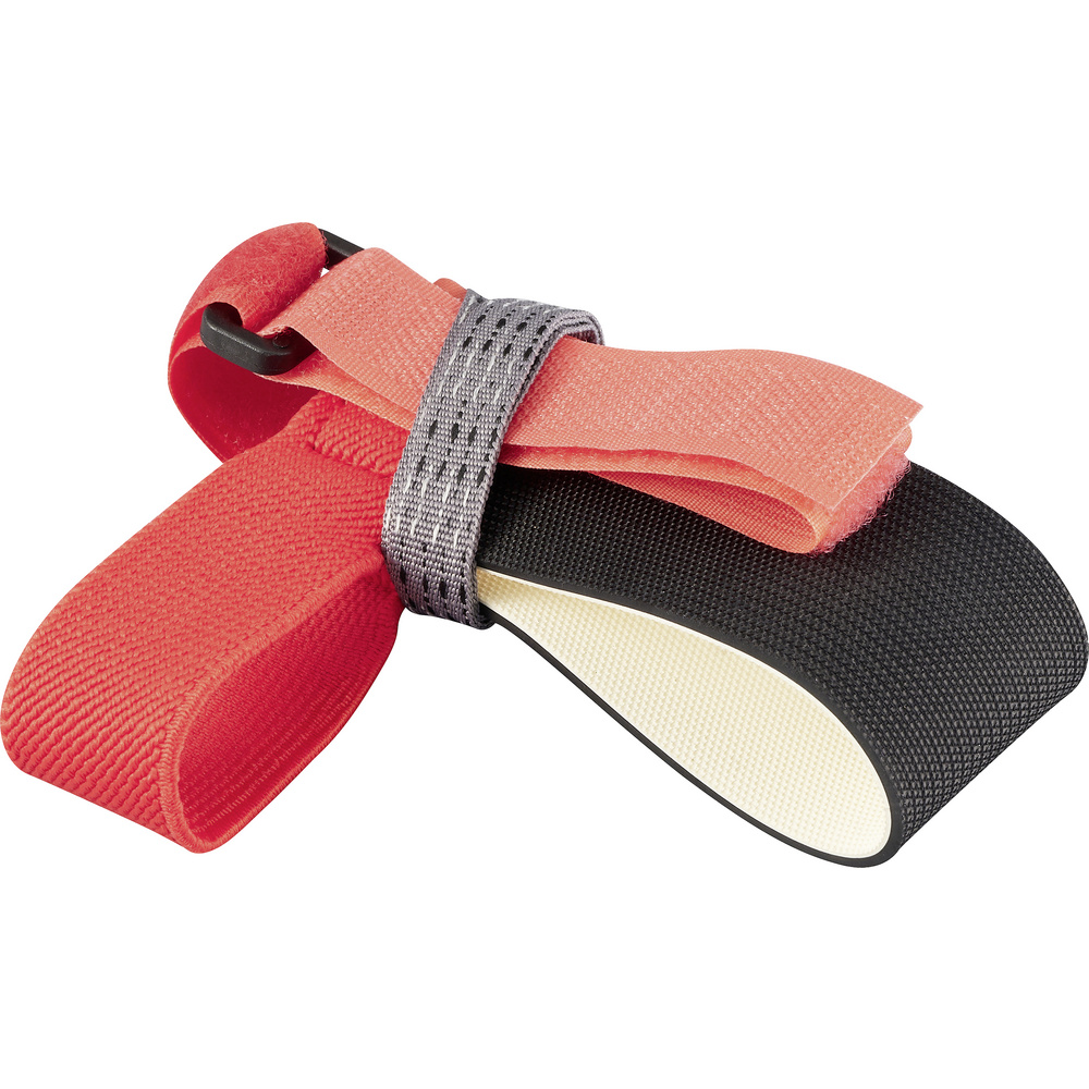 Tru Components Esd-dauerfersenband 1 St. Schwarz/rot Klettverschluss, Silbernes Gurtband, Schwarz/ro