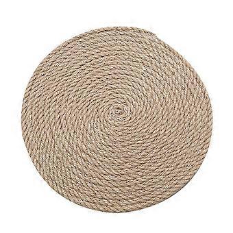 Tischset Aus Leinen Im Amerikanischen Landhausstil, Hitzebeständig, Isolierend, Als Untersetzer Geeignet, Für Zuhause, Teestube Oder Café, Khaki (größe L)