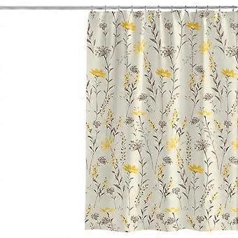 Duschvorhang 100 X 200 Cm, Pflanzen- Und Blumenmuster, Aus Dickem, Schimmelresistentem Polyester, Wasserdichte Auskleidung Zur Badezimmerdekoration.