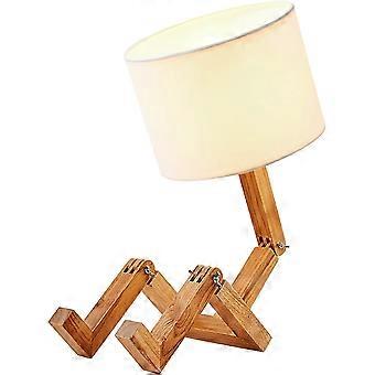 Einzigartige Tischleuchte, Originelles Holzdesign Mit Gelenkarm, Elegante Schreibtischlampe Zum Lesen Im Schlafzimmer, Innovative Tischleuchte Mit Verstellbaren Gelenken Für Das Wohnzimmer