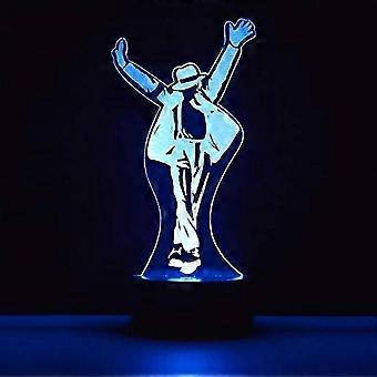 3d-lampe In Form Von Michael Jackson, Optische Täuschungen, 7 Wechselnde Farben, Berührungsschalter, Nachtlicht