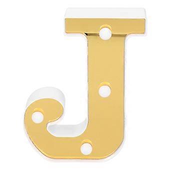 Dekorative Lampe Vom Typ J, Goldfarbenes Leuchtschild Mit Englischem Alphabet, Ideal Für Zuhause, Bar, Hochzeit Oder Party (warmweiß).