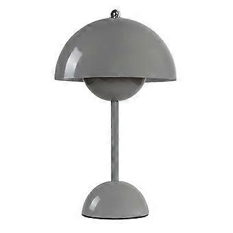 Wiederaufladbare Led-tischleuchte Mit Berührungsschalter, Pilz- Und Blütenknospen-design, Für Wohnzimmer Oder Büro (grau)