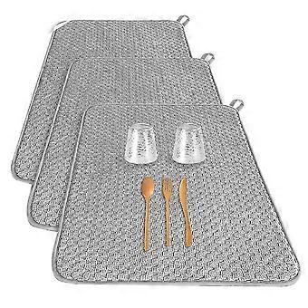 Set Mit 3 Saugfähigen Abtropfmatten Aus Mikrofaser, Erhältlich In Verschiedenen Größen Für Die Küchenarbeitsplatte.