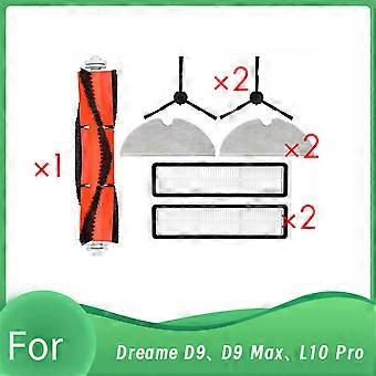 7-teiliges Set Für Dreame D9, D9 Max, L10 Pro Saugroboter: Seitenwalzenbürste, Hepa-filter Und Ultra-widerstandsfähiges Reinigungstuch.