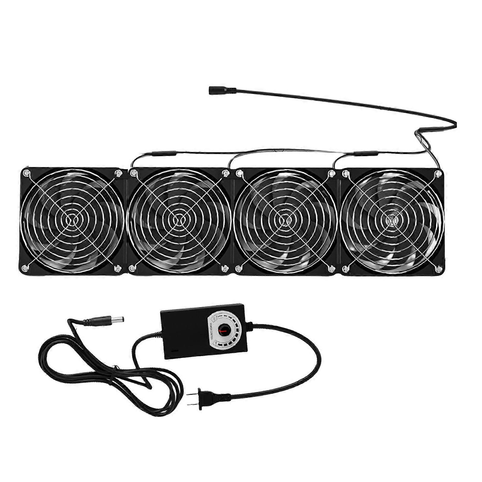 Hochleistungs-router-lüfter (12 Cm) Für Notebooks Und Serverracks Zur Schnellen Wärmeabfuhr Und Belüftung, 2800 U/min, Mehrfarbig (vier Lüfter)