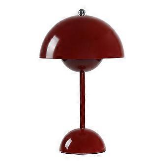 Wiederaufladbare Led-tischleuchte Mit Berührungsschalter, Pilz- Und Blütenknospen-design, Ideal Für Wohnzimmer Oder Büro (weinrot).