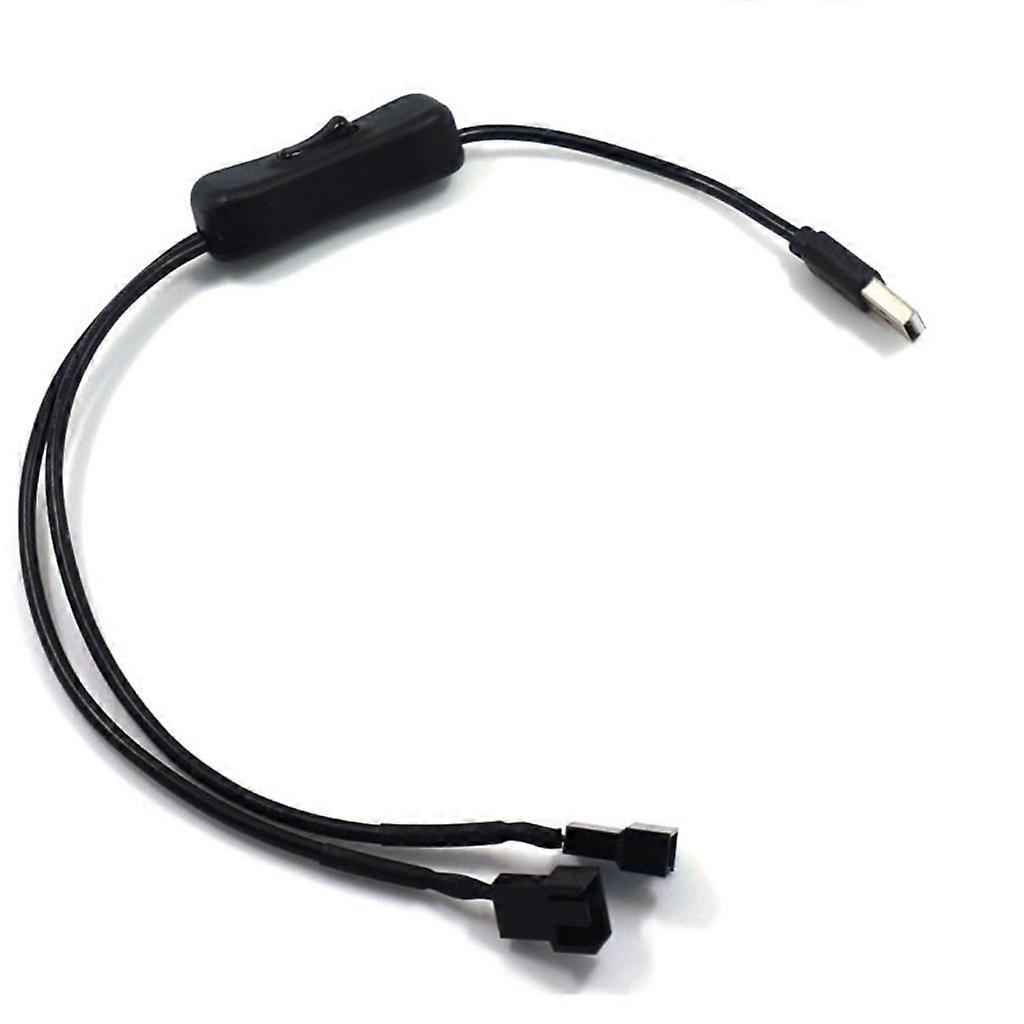 Usb-auf-3-pin-/4-pin-pwm-5v-usb-lüfter-netzteilkabel Mit Ummantelung Für Gehäuselüfter, Inklusive Ein-/ausschalter, Mehrfarbig
