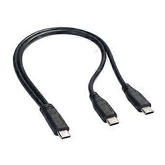 Schnellladekabel Mit Usb-c-auf-2-typ-c-anschluss (30 Cm) Für Usb-c-fähige Smartphones Und Geräte. Netzteil Im Lieferumfang Enthalten.