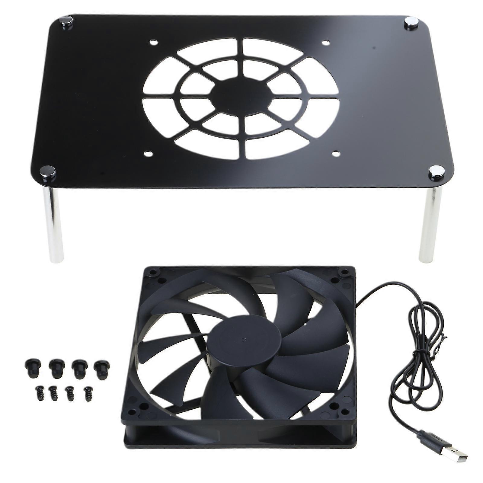Lüfter Für Wlan-router, 12 Cm, 14 Cm, Pc/laptop/computer, Kühlfuß, Lüfterhalterung, Kühlkörper, Schwarz (schwarz)