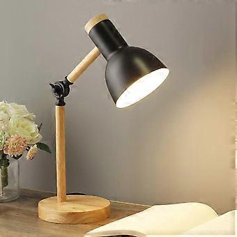 Tragbare Schreibtischlampe, Nordische Schreibtischlampe Mit Originellem Design, Hergestellt Aus Hochwertigem Und Sicherem Metall Und Holz, Mit Verstellbarem Mechanismus Zum Lesen Im Schlaf- Und Wohnzi