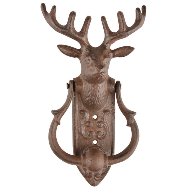 Türklopfer Hirsch Gusseisen Antik-Braun Rentier Nostalgie Landhausstil 24cm