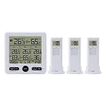 Thermometer Und Hygrometer Mit 3 Externen Sensoren, Hintergrundbeleuchtung Und Großem Lcd-bildschirm, Schalter /